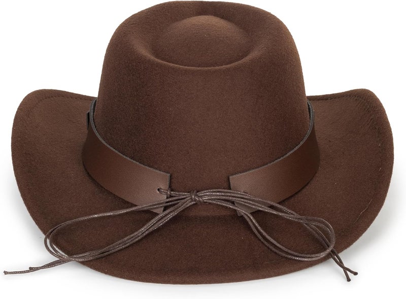Vikodah Kids Wide Brim Western Cowboy Cowgirl Hat - Boys Girls Felt Fedora Hats for 2-6 Years - Image 3